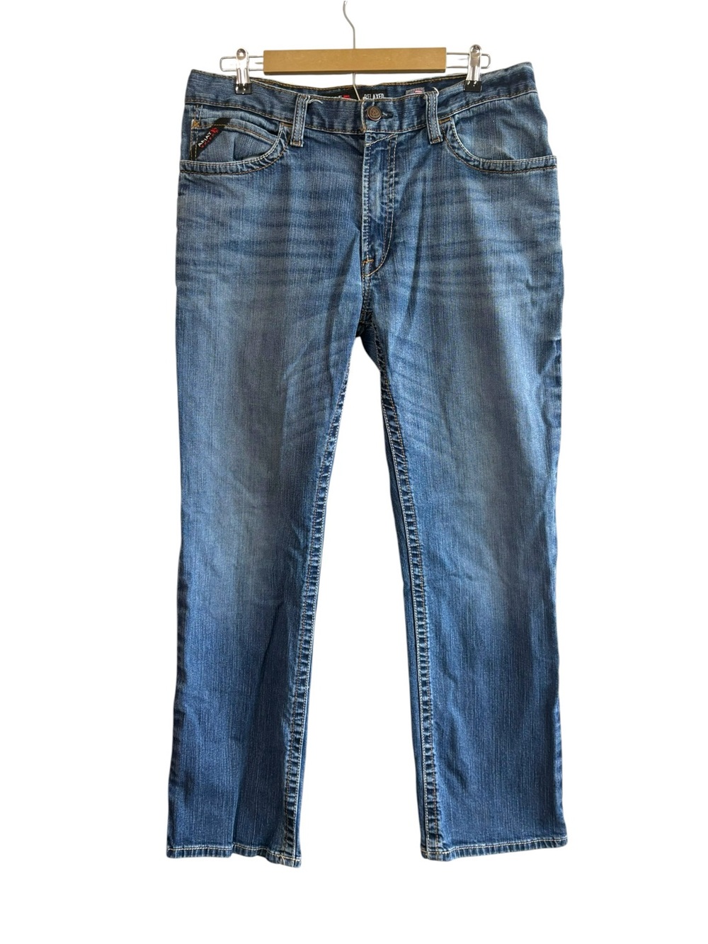 Ariat FR Men’s 36 M4 Relaxed Boot Medium Wash Jeans Western Workwear Utility